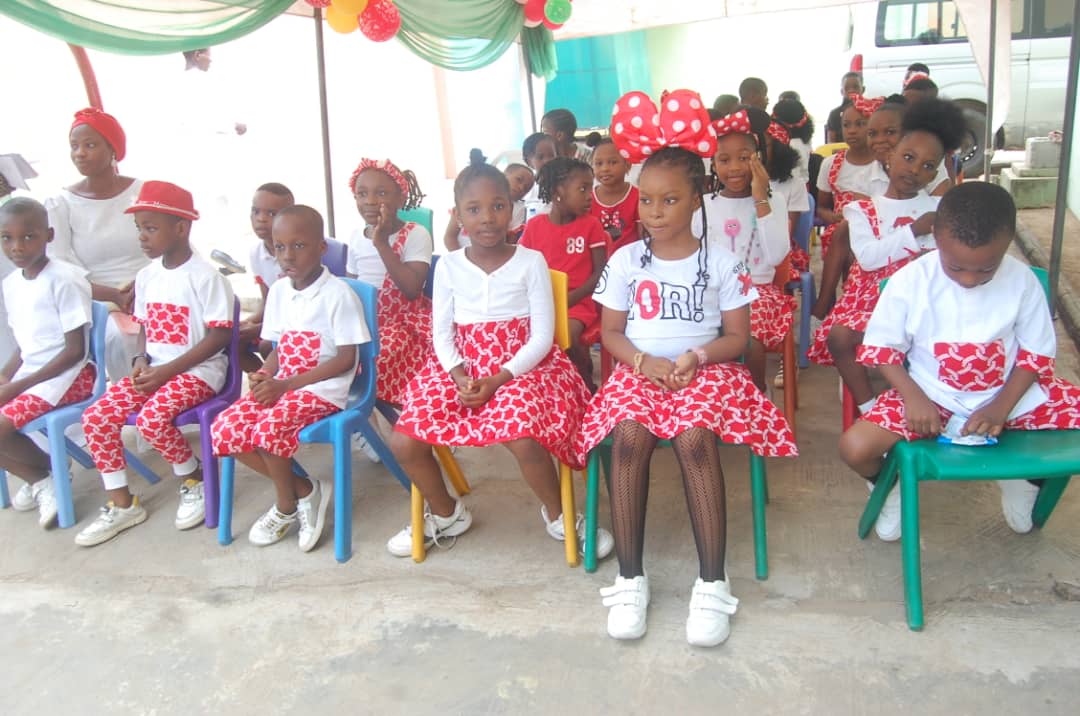 Pupils celebrating Christmas at school
